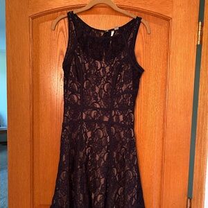 LC Lauren Conrad Navy Lace Mini Dress